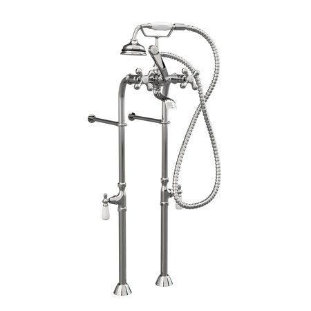 CAMBRIDGE PLUMBING Clawfoot Tub Freestanding British Telephone Faucet & Hand Held Shower Combo-Polished Chrome CAM398463-CP